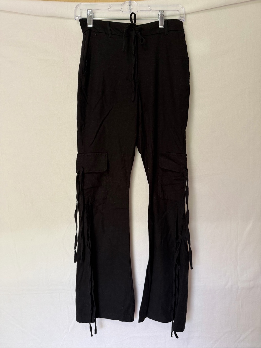 Forever 21 Black Tie-Detail Cargo Pants